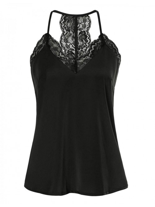 KARIN V-Neck Lace Camisole Tops Sexy Race Back Cam...