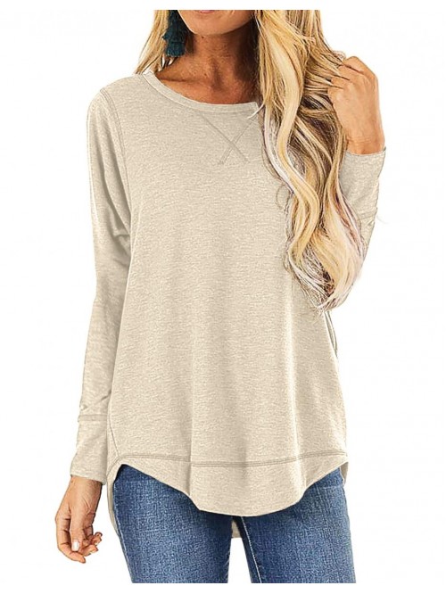 Fall Tops for Women Long Sleeve Side Split Casual ...