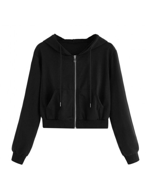 Girls Cropped Hoodie Sweatshirt, Womens Running Fi...