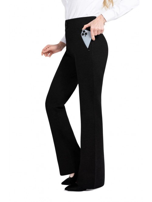 Women's High Waist Dress Pants with Pockets, Stret...