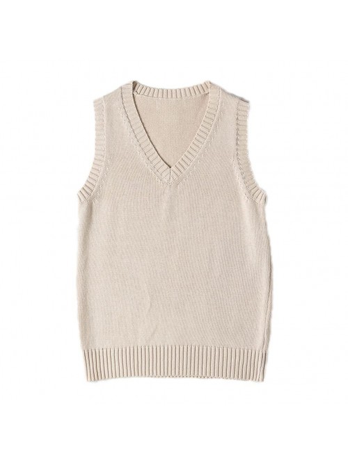 Women’s Sweater Vest V Neck JK Uniform Kint Vest...