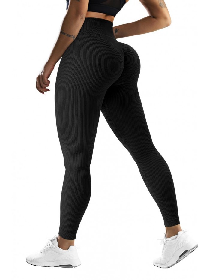 Women Leopard Scrunch Butt Lifting Leggings Seamless High Waisted Yoga Pants 