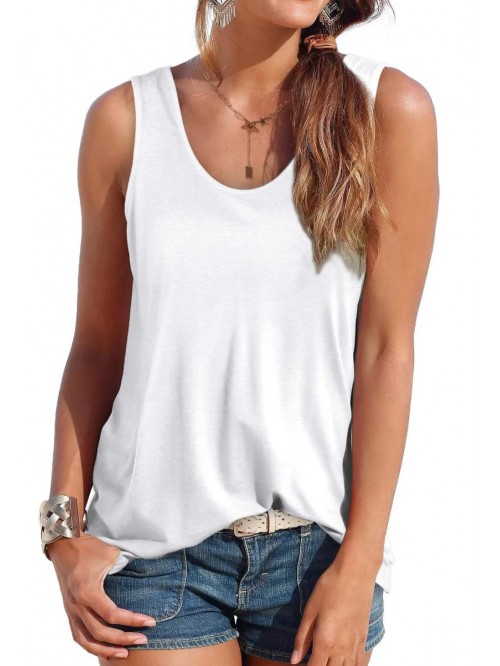 Womens Tank Tops Sleeveless Scoop Neck Loose Fit S...