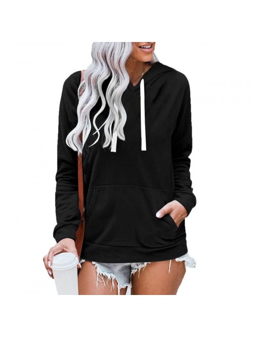 Hoodie Tops with Pockets SHANZHEN Long-sleeved Dra...