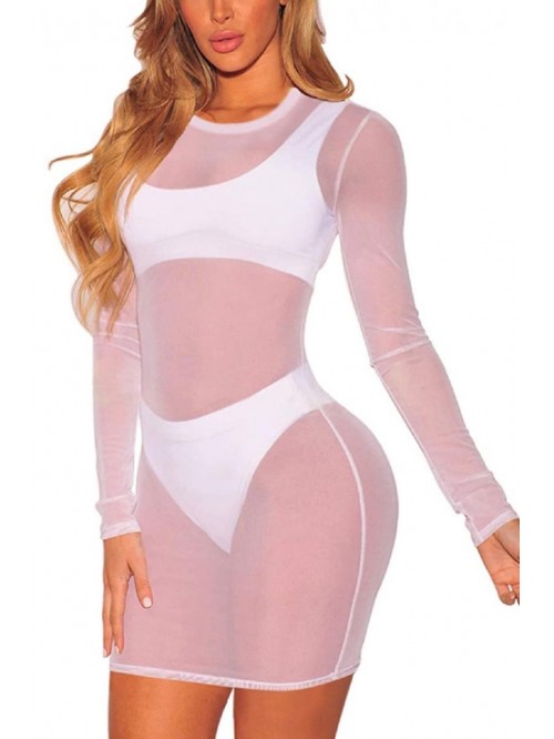 Women Cover Ups Bodycon See Through Sheer Dress fo...