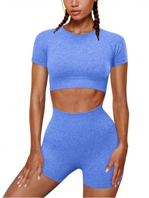 Women's Yoga 2 Piece Outfits Workout Running Crop ...