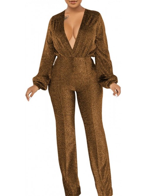 Sexy Jumpsuits Elegant Long Sleeve Straight Long P...