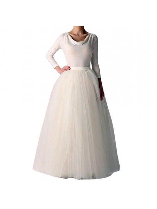 Wedding Planning A-line Maxi Long Tulle Skirt for ...