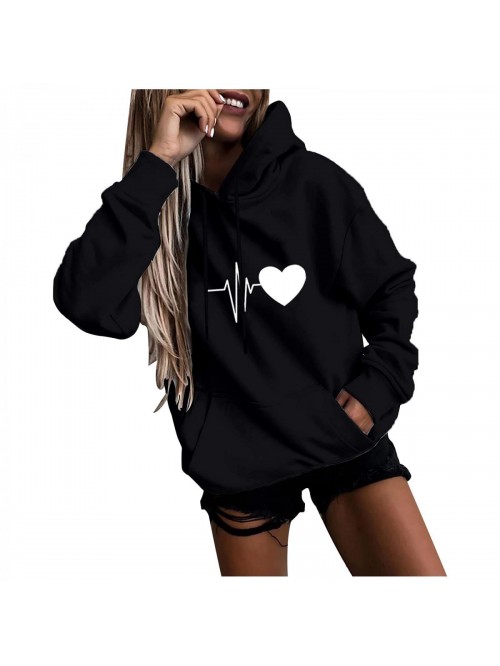 Girls Sweatshirt Casual Heart Print Long Sleeve Pu...