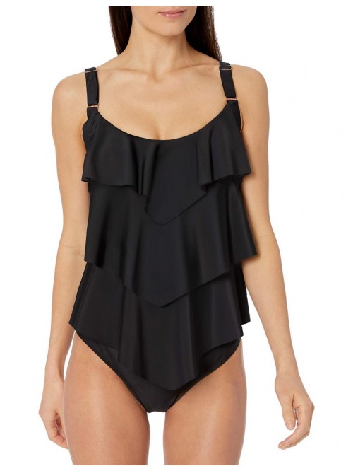 Sexy Women's Wirefree Tiered Tankini With Added Le...