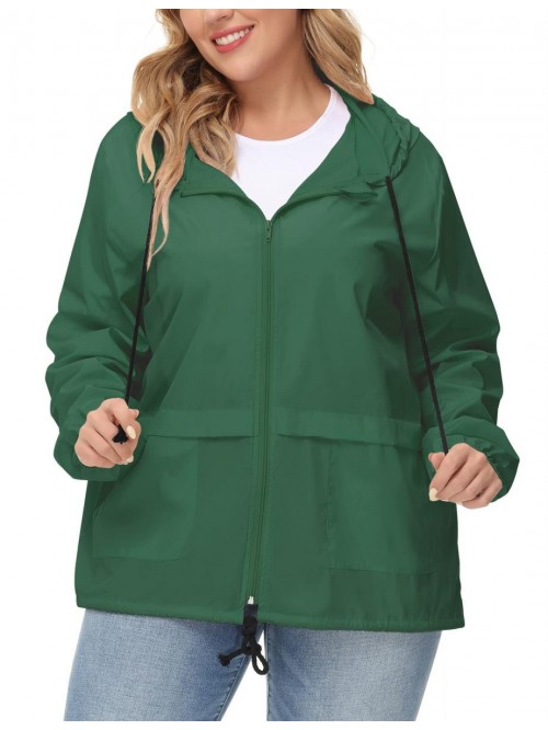 Plus Size Raincoat Women Waterproof Rain Jacket Pa...