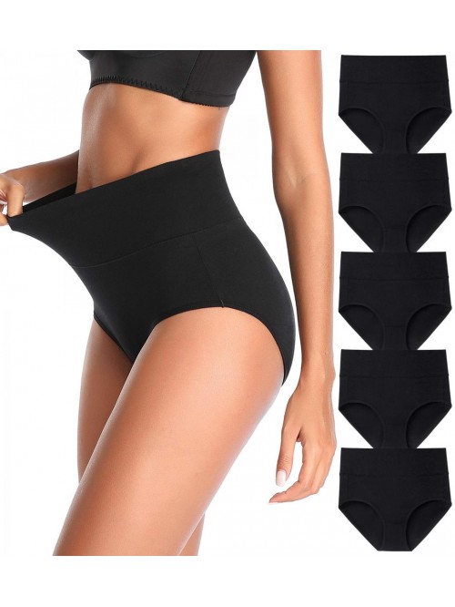 Women's High Waist Cotton Underwear Stretch Briefs...