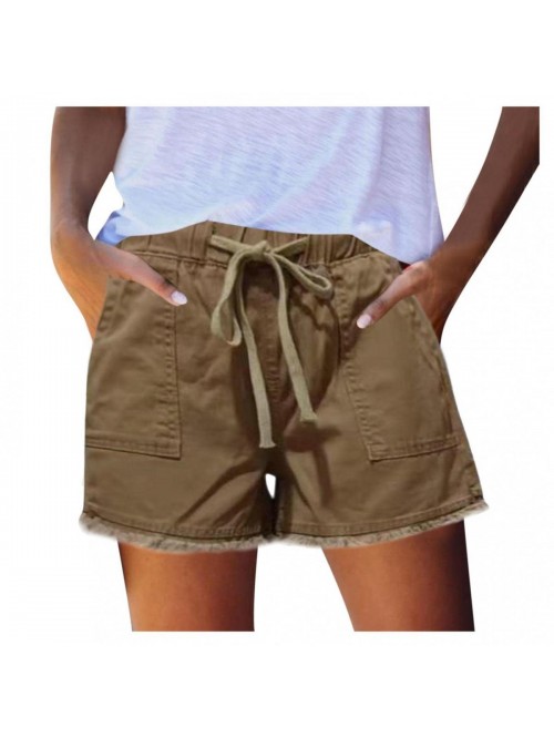 for Women, Women Casual Shorts Plain Solid Color E...