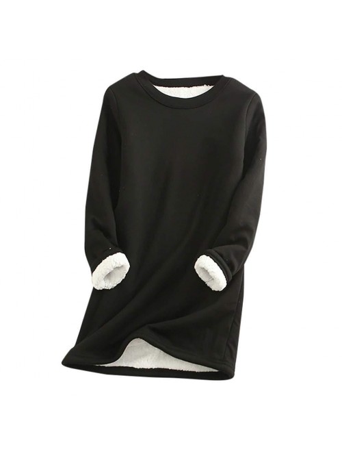 Fleece Sweater Sweatshirts Long Sleeve Solid Sweat...