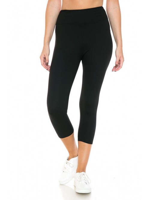 Waisted Leggings for Women Capri Waistband 3