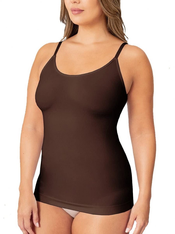 Scoop Neck Compression Cami - Tummy and Waist Control Body Shapewear Camisole 