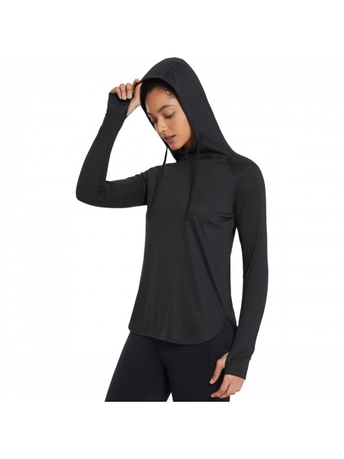 Women's UPF 50+ Hiking Hoodie Shirts Long Sleeve L...