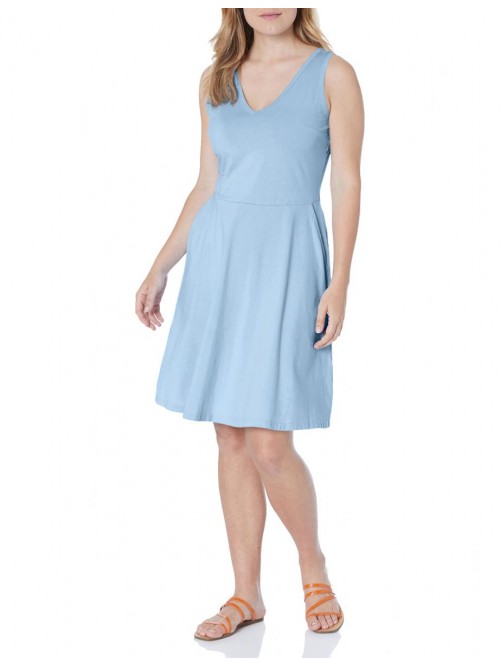 Womens Sleeveless V Neck Dress with Pocket Summer ...