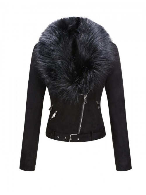 Womens Faux Suede Leather Jacket, Fall and Winter ...