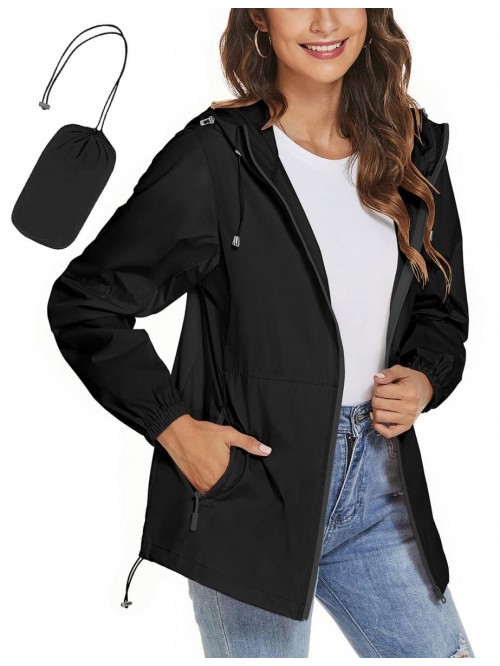 Women's Waterproof Rain Jackets Lightweight Packab...