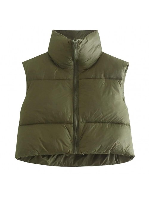 Women's Winter Crop Vest Lightweight Sleeveless Wa...