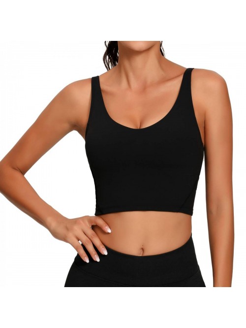 Women Sports Bra Longline Crop Tank Top Padded Wor...