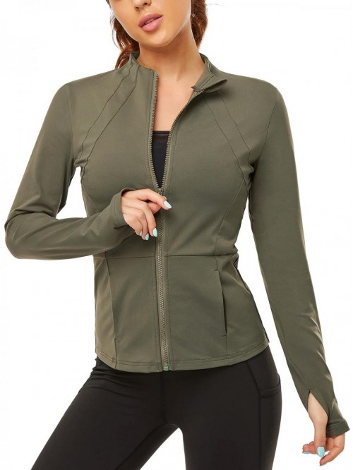 Workout Jacket for Women Full Zip Long Sleeve Yoga...