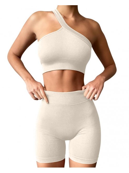 Women's Seamless 2 Piece Workout Sets Ribbed Tank ...