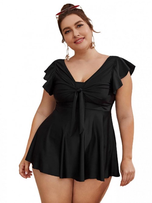 Women's Plus Size Tankini Swimsuit Ruffle Sleeve T...