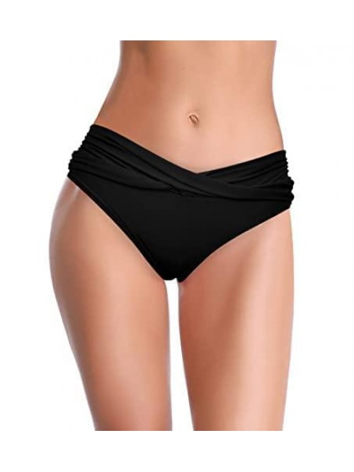 Women's Cheeky Swimsuit Twist Front Bikini Bottoms...