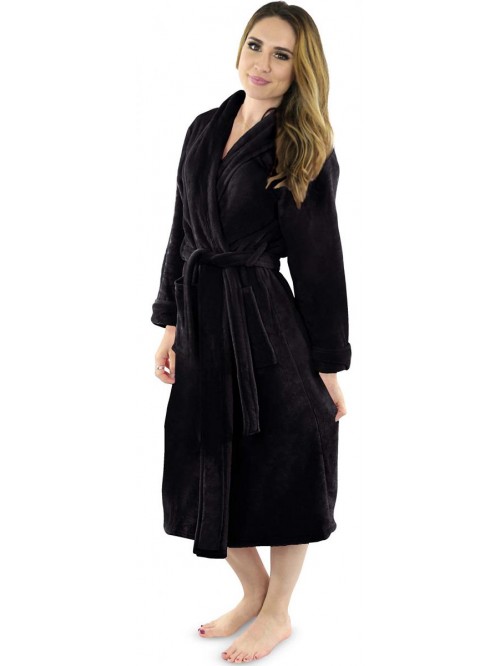 Threads Womens Fleece Bathrobe - Shawl Collar Soft...