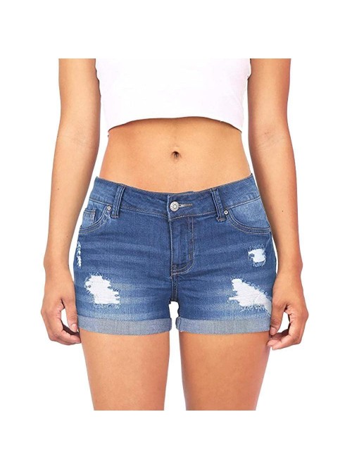 Jean Shorts for Women Denim Ripped Rolled Frayed S...